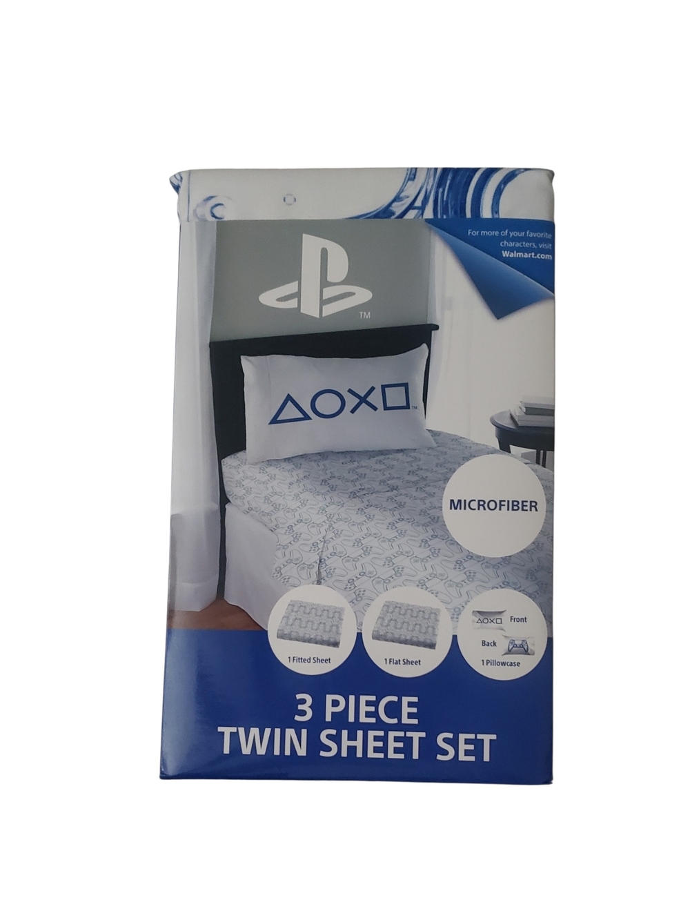 Sony Twin Sheet Set - White & Blue Play Symbols